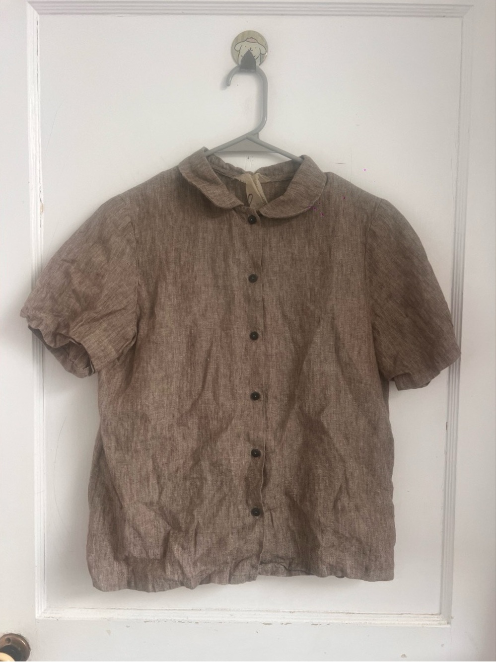 Shosh NY Belgian linen Coastal
Grandmother minimalist cottagecore blouse Size S